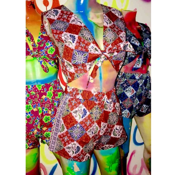 O’Mighty 2 pc Tie Crop And Short Set - Picture 2 of 3